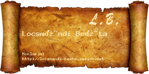 Locsmándi Beáta névjegykártya