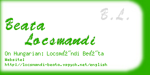 beata locsmandi business card